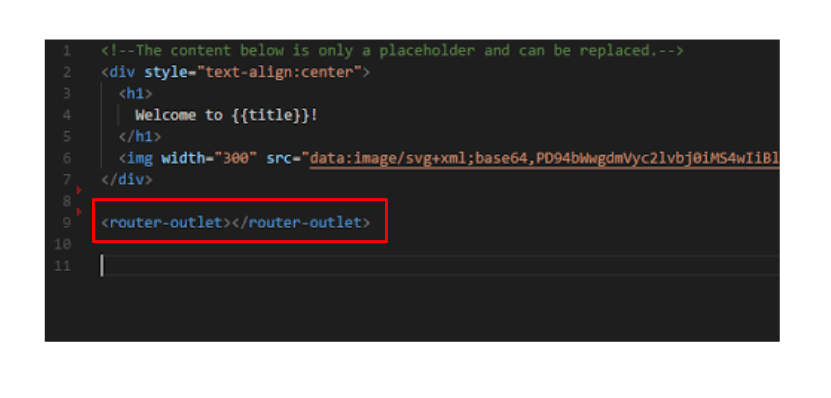 app.component template con router outlet tag